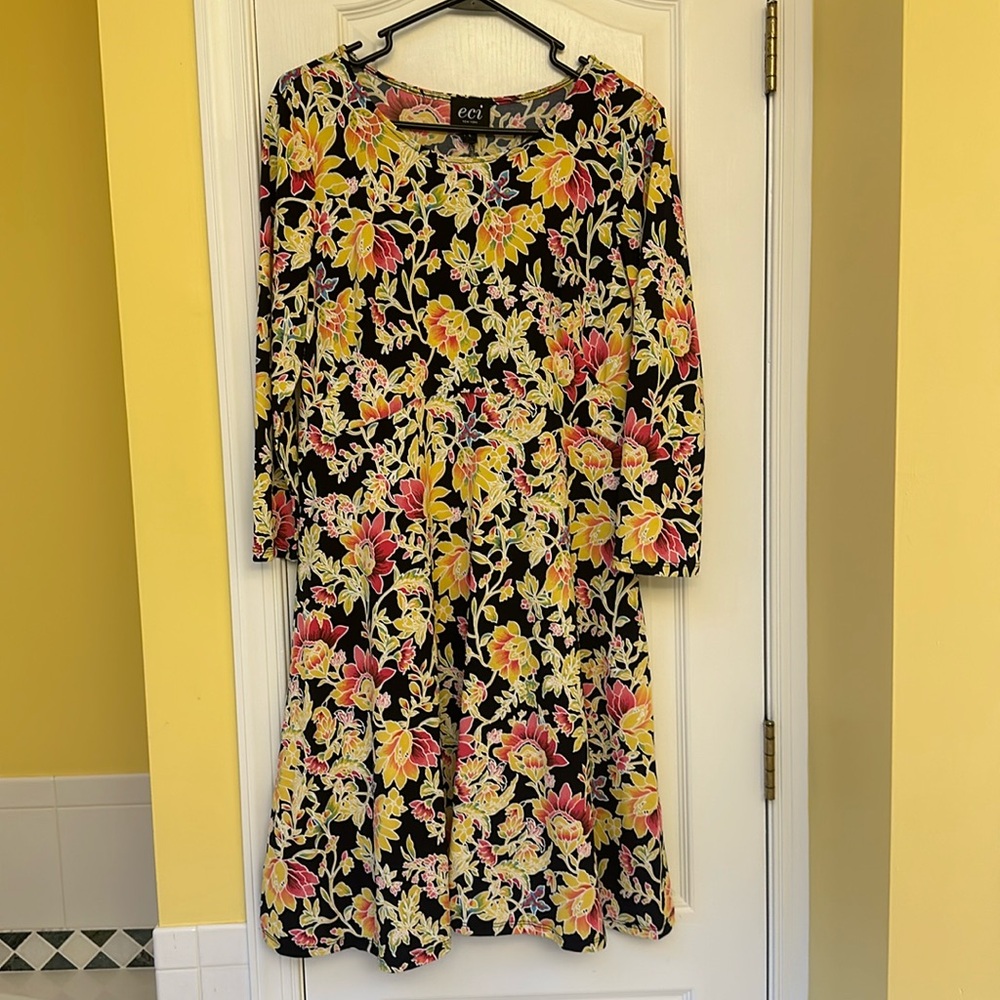 NWT eco 3/4 sleeve midi floral dress